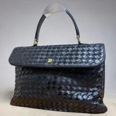 BALLY バリー 編み込み イントレチャート トートバッグ エナメル 黒 