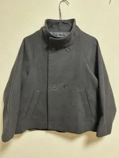 スーパーハッカ ショートコート ダブルブレスト ジャケット 黒