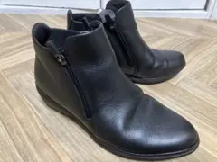fitfit フィットフィット デュアルジップブーツ 本革 ブラック 23cm