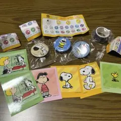 くら寿司 PEANUTS 缶バッジ マスキングテープ セット