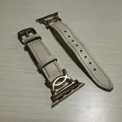 Apple Watch用クリーム色レザーバンド