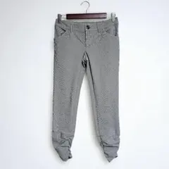 ロートレアモン LAUTREAMONT ストライプ柄 スリムフィットパンツ