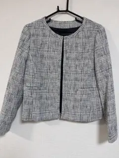 green label relaxing ノーカラーツイードジャケット