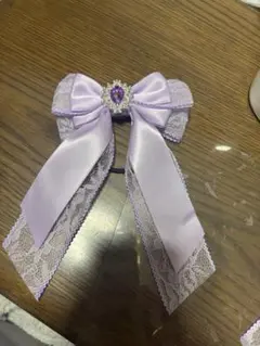 残り6点！リボンの髪飾り　ハンドメイド作品　髪留め　女の子　推しカラー　紫