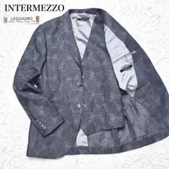 INTERMEZZO リネン混　レジウノ 2P ベスト付 黒 ジャケット 48のサムネイル