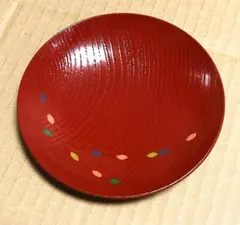 和菓子銘々皿 　取り皿　木製塗り　ポップ柄　5枚セット