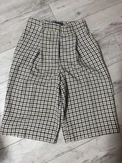 ZARA チェック柄 ワイドパンツ XS