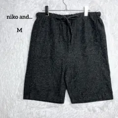 ニコアンド ハーフパンツ ブラック M カジュアル コットン 杢調のサムネイル