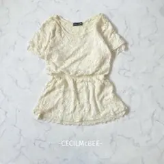 CECILMcBEE/レーストップス/M/アイボリー/花柄/フェミニン/綺麗め