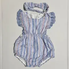 GAP コットンリネン バブルショートオールセット 80cm