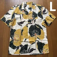 ZARA アロハシャツ フラワープリント 半袖シャツ　Lサイズ