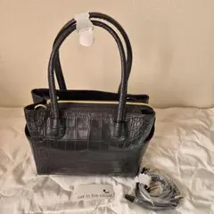 土日限定新品cat in the closet クロコダイルショルダーバッグ 黒