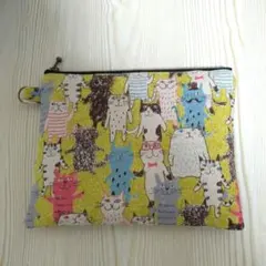 猫柄ハンドメイドポーチ