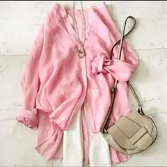 極美品　コラージュガリャルダガランテ ラミーオーバーシアーシャツ ピンク