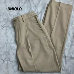 【UNIQLO】ユニクロ　タックワイドパンツ　ベージュ　Sサイズ