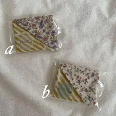 1669・ハンドメイド♡ダブルガーゼミニハンカチ 二枚セット