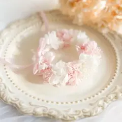 ペット花冠　花冠　猫　犬　うさぎ　誕生日　ピンク　プリザーブドフラワー