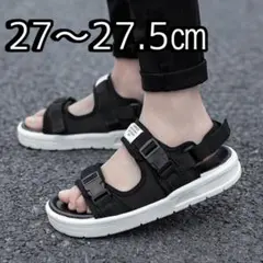 27~27.5cm　スポーツ サンダル　メンズ　男女兼用　 ブラック　黒　厚底