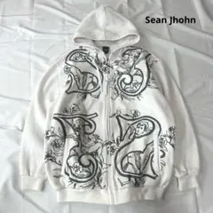 Sean Jhohn ジップパーカー ホワイト XXL 刺繍 天使 エンジェルのサムネイル