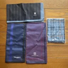 新品　未使用品　紳士ブランド　ハンカチ4枚セット　ウンガロ　ジバンシー