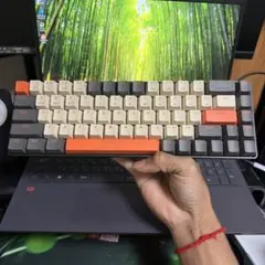 メカニカルキーボード 英語配列 オレンジ