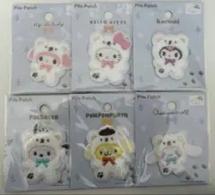 サンリオふわふわスノーパイルワッペンシール　6枚コンプリートセット