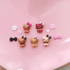 おまとめ割あり✽③日焼けキティ　11P 花　リボン　ガングロ