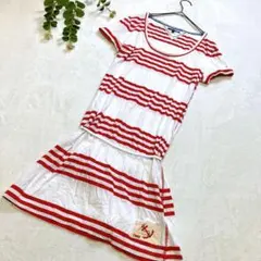 TOMMY HILFIGER 半袖ワンピース　赤×白　ボーダー　Ｓのサムネイル