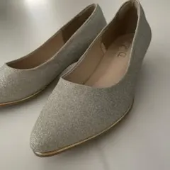シルバー グリッター パンプスM