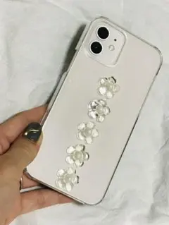 お花のiPhoneケース　スマホケース　クリアフラワー