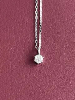 ば*ば様 カメリアダイヤモンド 一粒 0.32ct Pt850 ネックレス 保証 