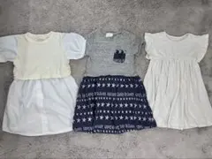 ワンピース 4 半袖 キッズ　ガール　女の子　チュニック　シャツ　フリル　 夏