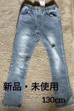 b.ROOMサックスブルーダメージスキニーパンツ 130サイズ