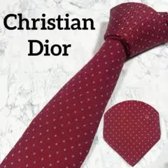 ✨極美品✨ディオール　ネクタイ　トロッター　　ドット　ボルドー