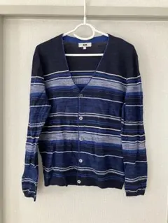 美品　カーディガン　青　L