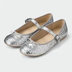 【新品未使用】GU　バレエシューズ　シルバーグリッター　21cm