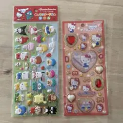 サンリオ　キャラクターずかん　キラキラジュエルシール　2点セット