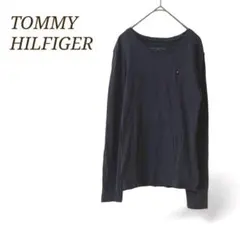 トミーヒルフィガー　カットソー　Tシャツ　長袖　S　ボートネック　紺
