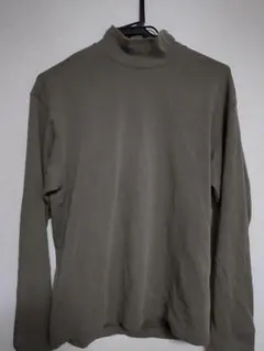 UNIQLO U ヒートテックコットンタートルネックT（長袖） オリーブ M