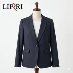 LIRIA テーラードジャケット グレンチェック ネイビー 3L