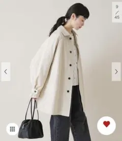 新品タグ付◇ コットンバックタックショートコート かぐれ ivory