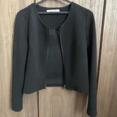 ノーカラージャケット ブラック Mサイズ