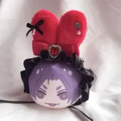 ヘッドドレス おまんじゅう ちびぐるみ ブルーロック ぱぺっと うさ耳 レッド