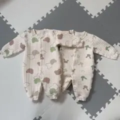 くま柄 うさぎ柄 ロンパース 80cm 2着セット