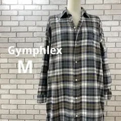 Gymphlex チェック柄　シャツワンピース　ブルー　12