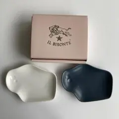 【新品未使用・箱付き】IL BISONTE 陶器プレート 2枚セット ノベルティ