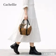 美品【Cachellie】かごバッグ 自立 カシェリエ レザー ファー　大容量のサムネイル