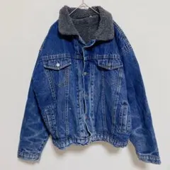 裏ボア デニムジャケット Gジャン ブルー サイズ38 ヴィンテージ風 防寒