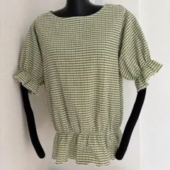 MUMU&Co. ギンガムチェック　フリルブラウス　プルオーバー