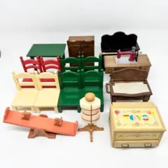 【シルバニアファミリー】1987年製 家具セットまとめ売り／刻印確認済み